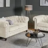 uno Sessel Chesterfield Stoff | Creme | Möbel Höffner