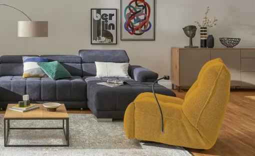 uno Sessel elektrische Relaxfunktion Tokyo | Gelb