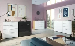 uno Sideboard Levi | Eiche (Nachbildung), Weiß