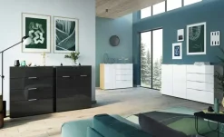 uno Sideboard Levi | Eiche (Nachbildung), Weiß