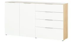 uno Sideboard Levi | Eiche (Nachbildung), Weiß