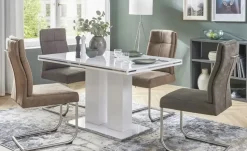 uno Säulentisch in Weißem Hochglanzlack Basti | Höffner