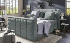 uno TV-Boxspringbett mit motorischer TV-Halterung Dillon | Grau