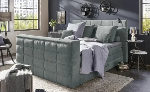 uno TV-Boxspringbett mit motorischer TV-Halterung Dillon | Grau