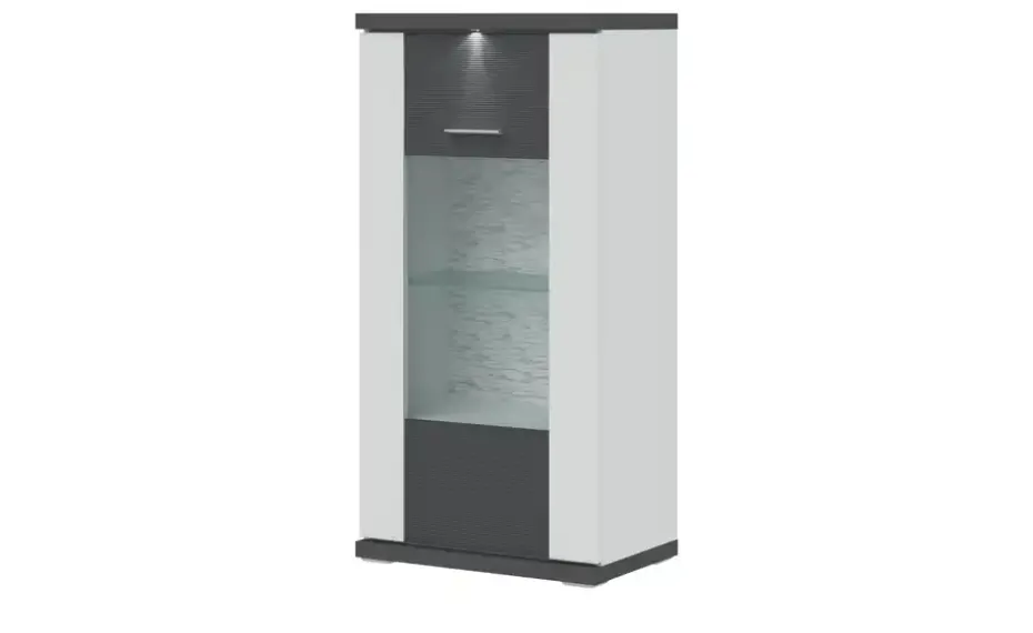 uno Vitrine  Titan | links, Spotbeleuchtung | Höffner