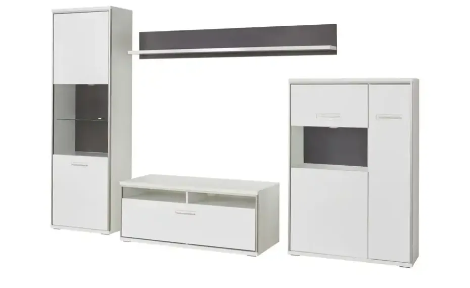 uno Wohnwand Setto | Rechts, Schubkastendämpfer, Türdämpfer