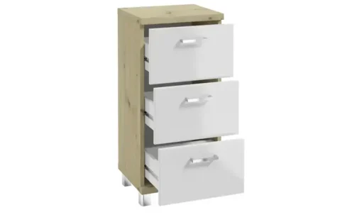 Unterschrank Nehmitzsee | Eiche Artisan (Nachbildung), Weiß