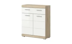 Unterschrank SCHLOONSEE, Breite 74cm, 2 Tür, 1 Schubkasten, 2 Fächer, MDF-Front in verschiedenen Farben erhältlich, Badmöbel, Badschrank, Kommode, Bad Schloonsee | Eiche Sonoma (Nachbildung), Weiß, hochglanz