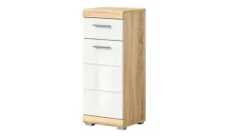 Unterschrank SCHLOONSEE, Breite 37cm, 1 Tür, 1 Schubkasten, 2 Fächer, MDF-Front in verschiedenen Farben erhältlich, Badmöbel, Badschrank, Kommode, Bad Schloonsee | Weiß