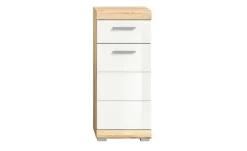 Unterschrank SCHLOONSEE, Breite 37cm, 1 Tür, 1 Schubkasten, 2 Fächer, MDF-Front in verschiedenen Farben erhältlich, Badmöbel, Badschrank, Kommode, Bad Schloonsee | Weiß