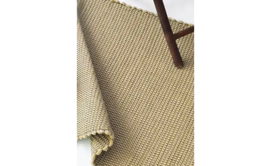 URBANARA Webteppich Femilo | 70x180 cm, Honiggelb