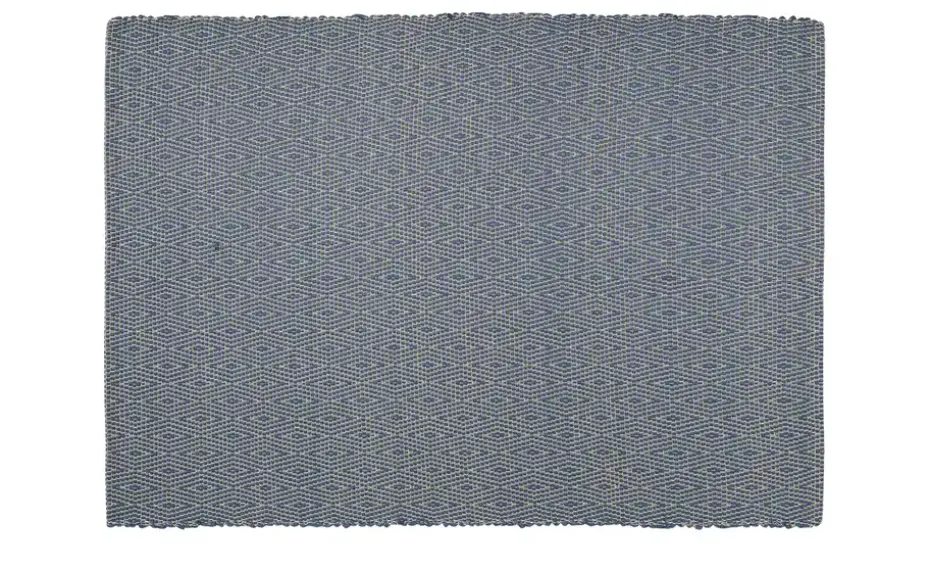 URBANARA Webteppich Padrelo | 90x130 cm, Blau, Beige