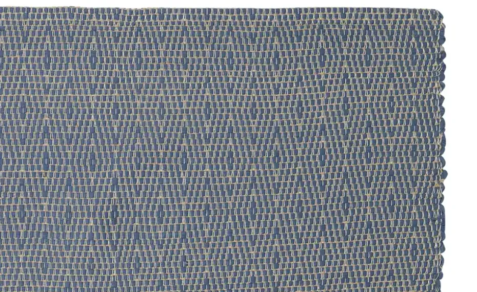 URBANARA Webteppich Padrelo | 90x130 cm, Blau, Beige