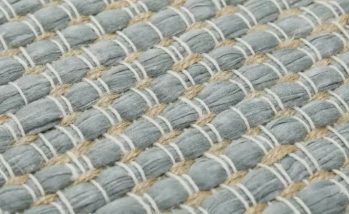 URBANARA Webteppich Padrelo | 90x130 cm, Grün, Beige
