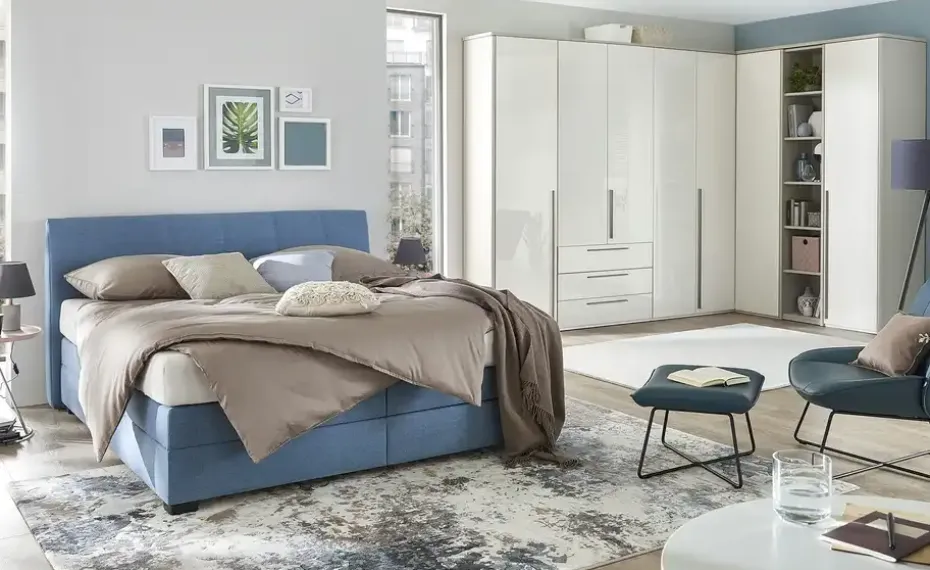 vanDoorn Boxspringbett Chiara | H2 & H3, Blau | Höffner