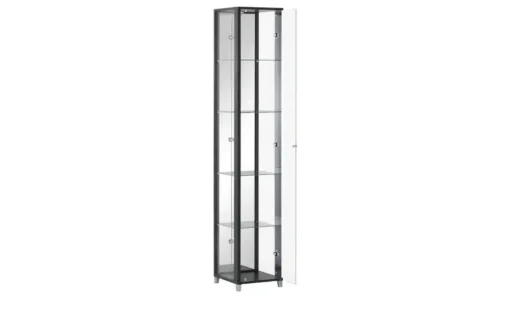 Vitrine Cristal | 1 Stück, Schwarz, transparent, Dunkelbraun