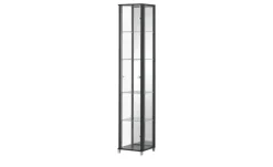 Vitrine Cristal | 1 Stück, Schwarz, transparent, Dunkelbraun
