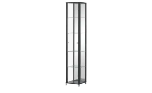 Vitrine Cristal | 1 Stück, Schwarz, transparent, Dunkelbraun