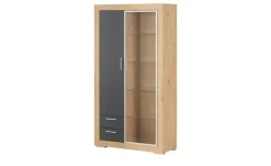 Vitrine Fiesta | Asteiche (Nachbildung), Grau | Höffner