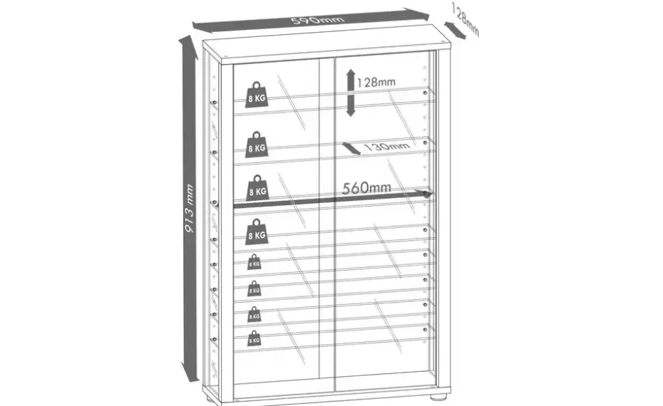 Vitrine Lumo | Nussbaum (Nachbildung) | Möbel Höffner