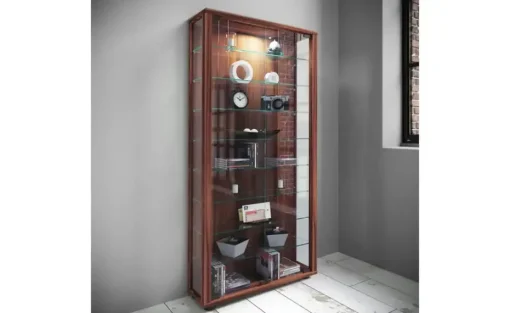 Vitrine Lumo | ohne Beleuchtung, Nussbaum (Nachbildung)