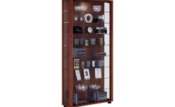 Vitrine Lumo | ohne Beleuchtung, Nussbaum (Nachbildung)