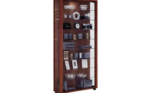 Vitrine Lumo | ohne Beleuchtung, Nussbaum (Nachbildung)