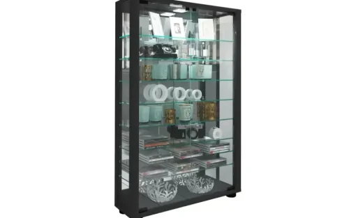 Vitrine Lumo | Schwarz, Schwarz | Möbel Höffner