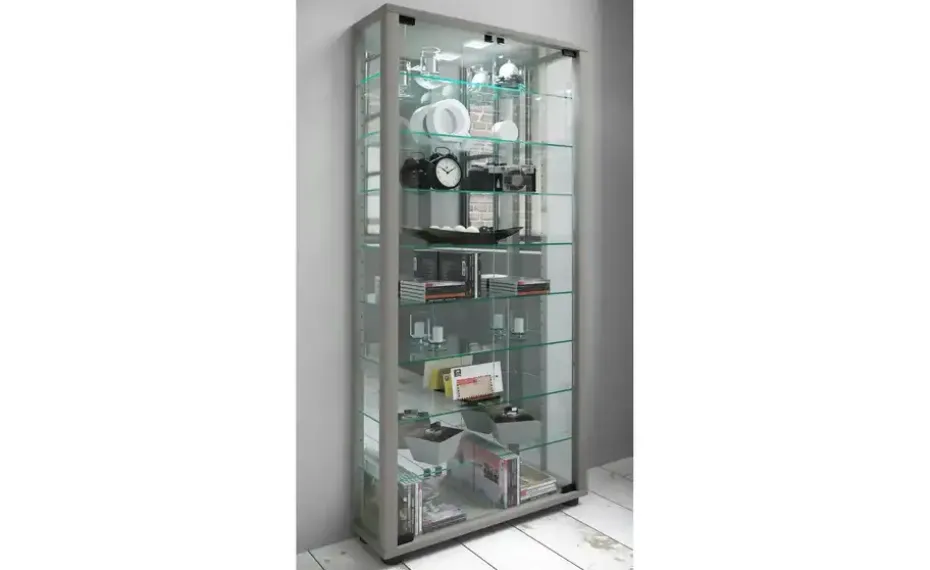 Vitrine Lumo | silberfarben, silberfarben | Höffner