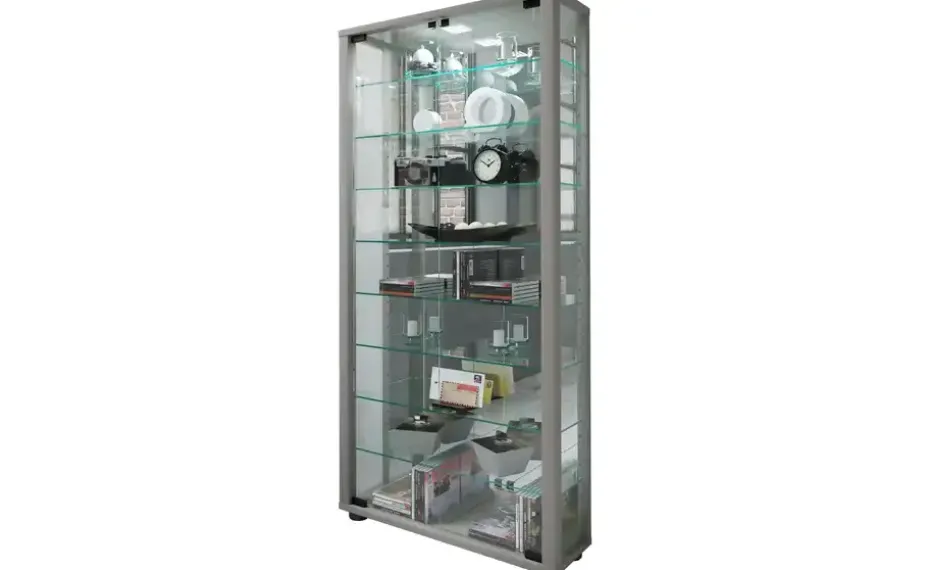 Vitrine Lumo | silberfarben, silberfarben | Höffner