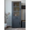 Vitrine Toneo | Eiche (Nachbildung), Dunkelblau