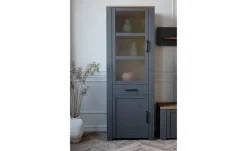 Vitrine Toneo | Eiche (Nachbildung), Dunkelblau
