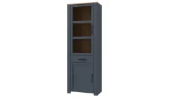 Vitrine Toneo | Eiche (Nachbildung), Dunkelblau