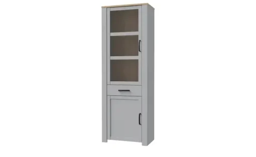 Vitrine Toneo | Eiche (Nachbildung), Grau | Höffner