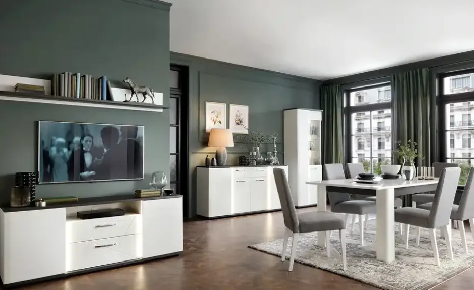 Vitrine Venedig | Tür mit Glaseinsatz rechts | Höffner