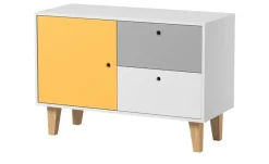 VOX Kommode Concept | 71,3 cm, Weiß, Gelb, Grau, Eiche