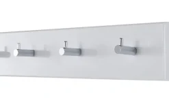 Wandgarderobe Edgar | Weiß, hochglanz, verchromt