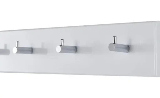 Wandgarderobe Edgar | Weiß, hochglanz, verchromt