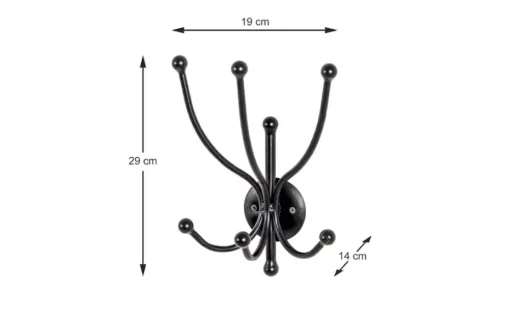 Wandgarderobe Porcini | Schwarz, lackiert | Höffner