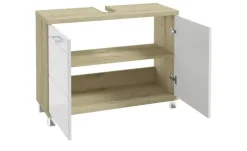 Waschbeckenunterschrank Nehmitzsee | Eiche Artisan (Nachbildung), Weiß