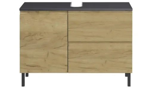Waschbeckenunterschrank Seddiner See | Eiche (Nachbildung), Graphit