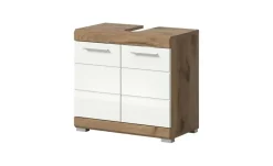 Waschbeckenunterschrank WALDSEE, Breite 60cm, 2 Tür, 2 Fächer, mit Siphonausschnitt, MDF-Front, in verschiedenen Farben erhältlich, Badmöbel, Badschrank, Kommode, Bad Waldsee