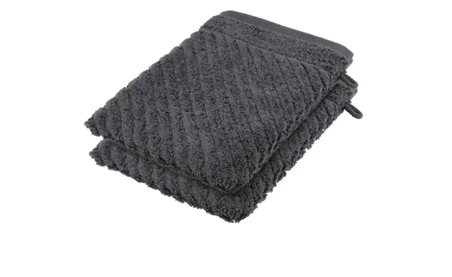 Waschhandschuh (16 x 21cm), 2er-Set Grau (Schiefer) 4006