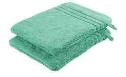 Waschhandschuh (16 x 21cm), 2er-Set Minze Soft Cotton