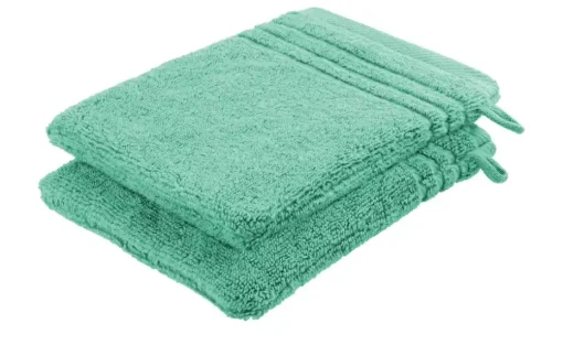 Waschhandschuh (16 x 21cm), 2er-Set Minze Soft Cotton
