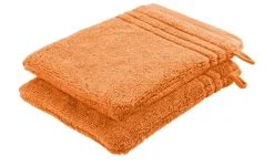 Waschhandschuh (16 x 21cm), 2er-Set Orange Soft Cotton