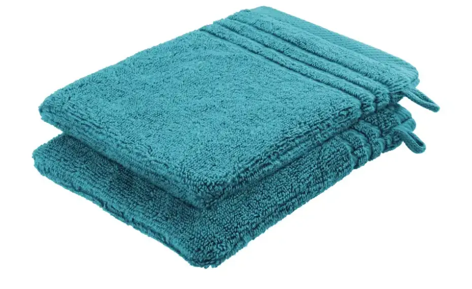 Waschhandschuh (16 x 21cm), 2er-Set Petrol Soft Cotton