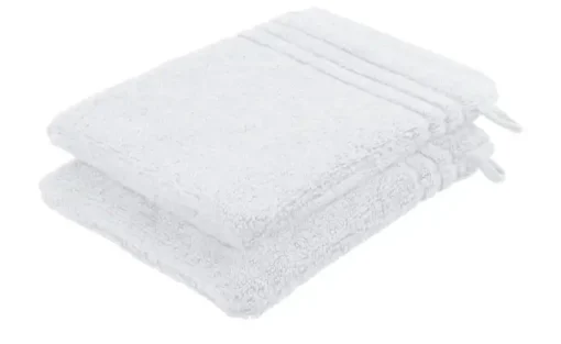 Waschhandschuh (16 x 21cm), 2er-Set Weiß Soft Cotton