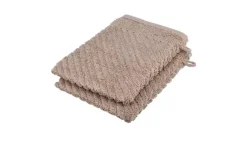 Waschhandschuh (16 x 21cm), 2er-Set Braun (Nougat) 4006