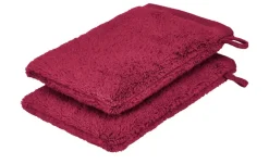 Waschhandschuh (16 x 21cm), 2er-Set Rubinrot Kuschel Wuschel